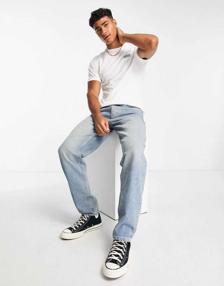 Barbour Barbour International Throttle slim fit logo t-shirt in white exclusive to ASOS 2