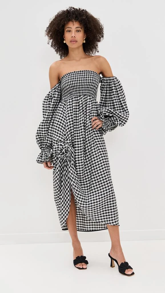 Sleeper Atlanta Linen Dress with Rose Detail 6