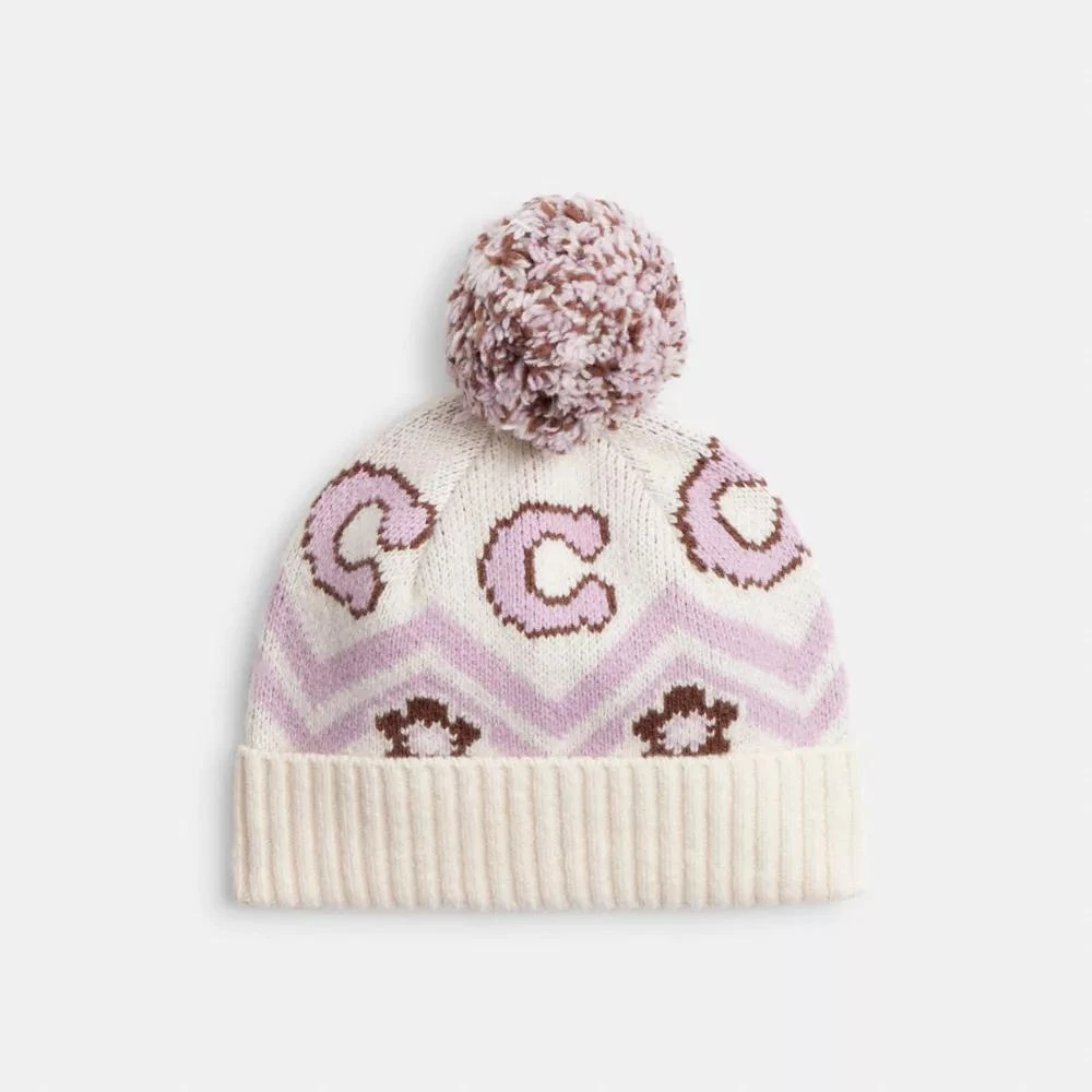 Coach Fair Isle Print Knit Beanie
