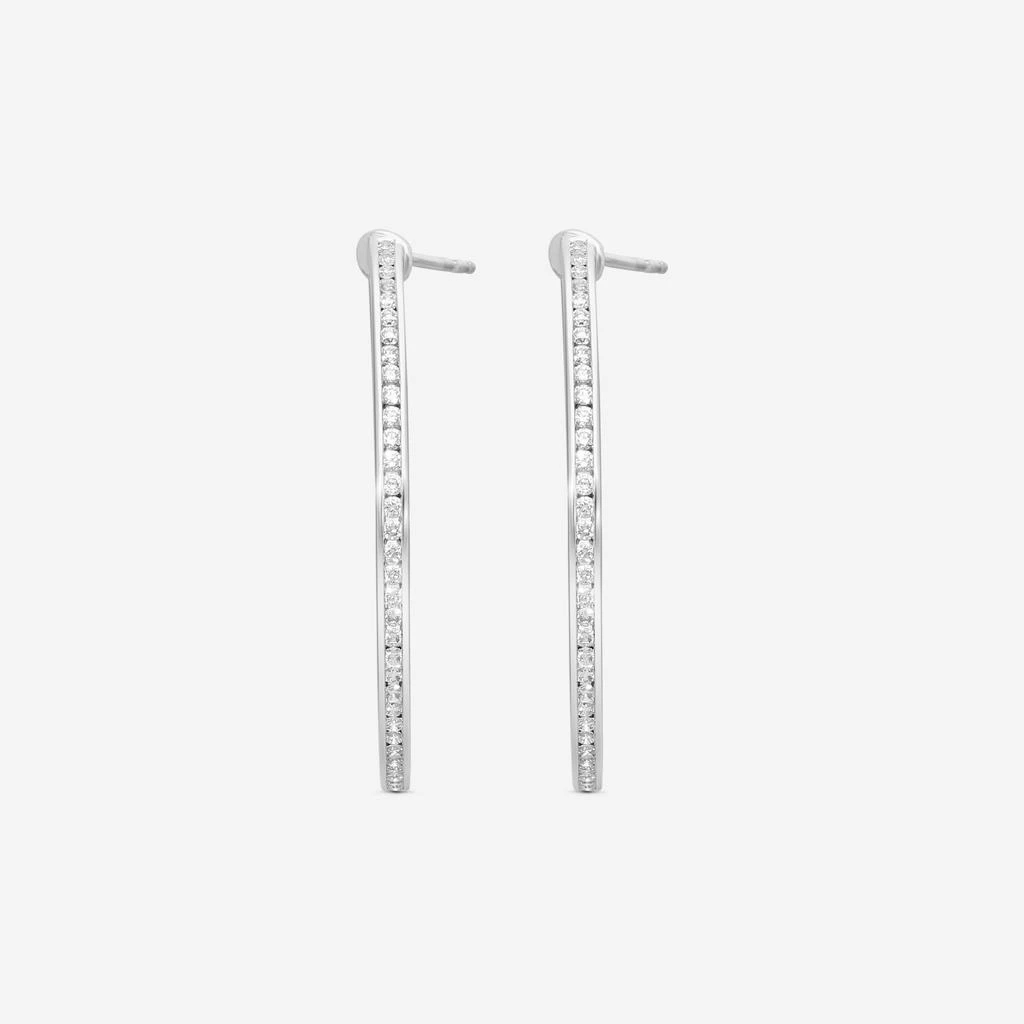 Mémoire Mémoire Channel Set 18K White Gold Diamond Round Hoop Earrings CHHO263 4