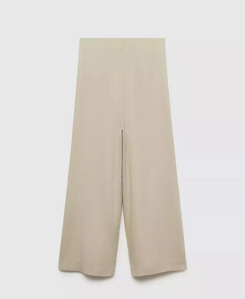 Mango Women's Wide Leg Linen Pants 8