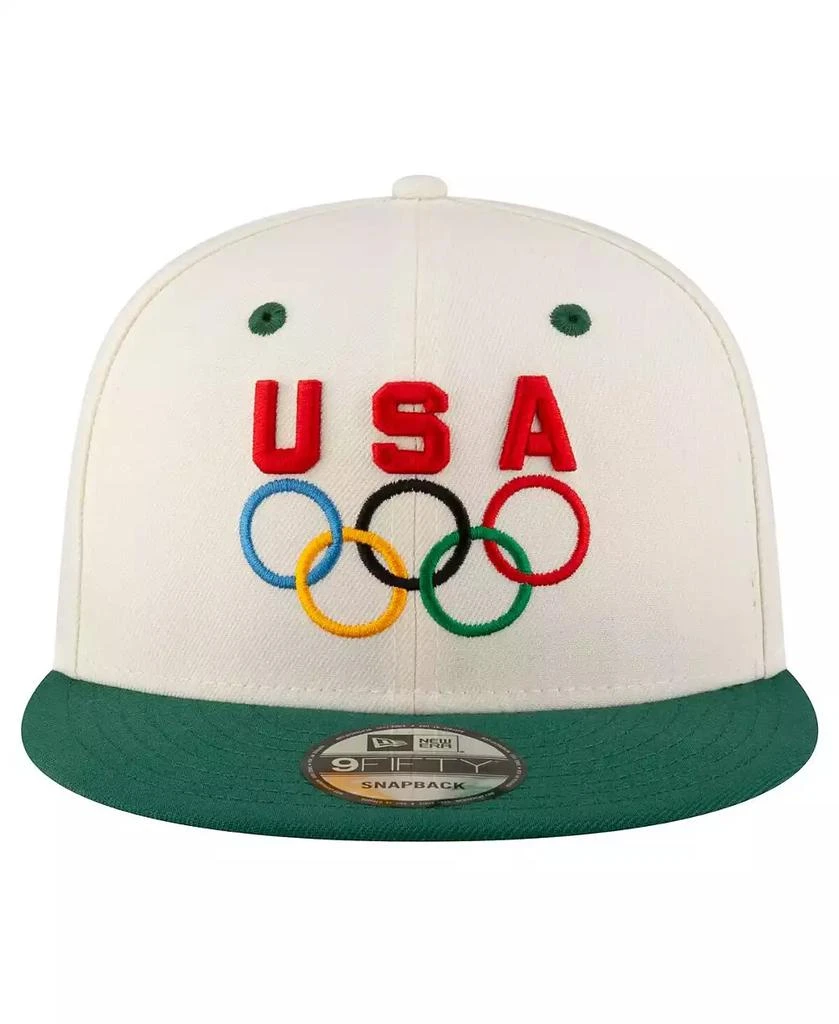 New Era Men's Cream/Hunter Green Team USA Chrome 9FIFTY Snapback Hat 5
