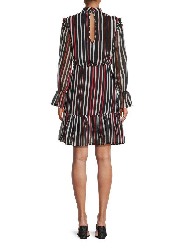 AREA Striped Mock Turtleneck Dress 2