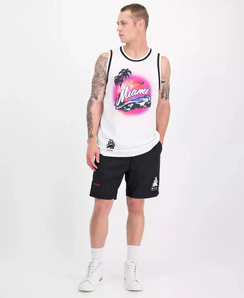 Hugo Boss Men's Miami Drapes Slim Fit Textured Graphic Tank 2