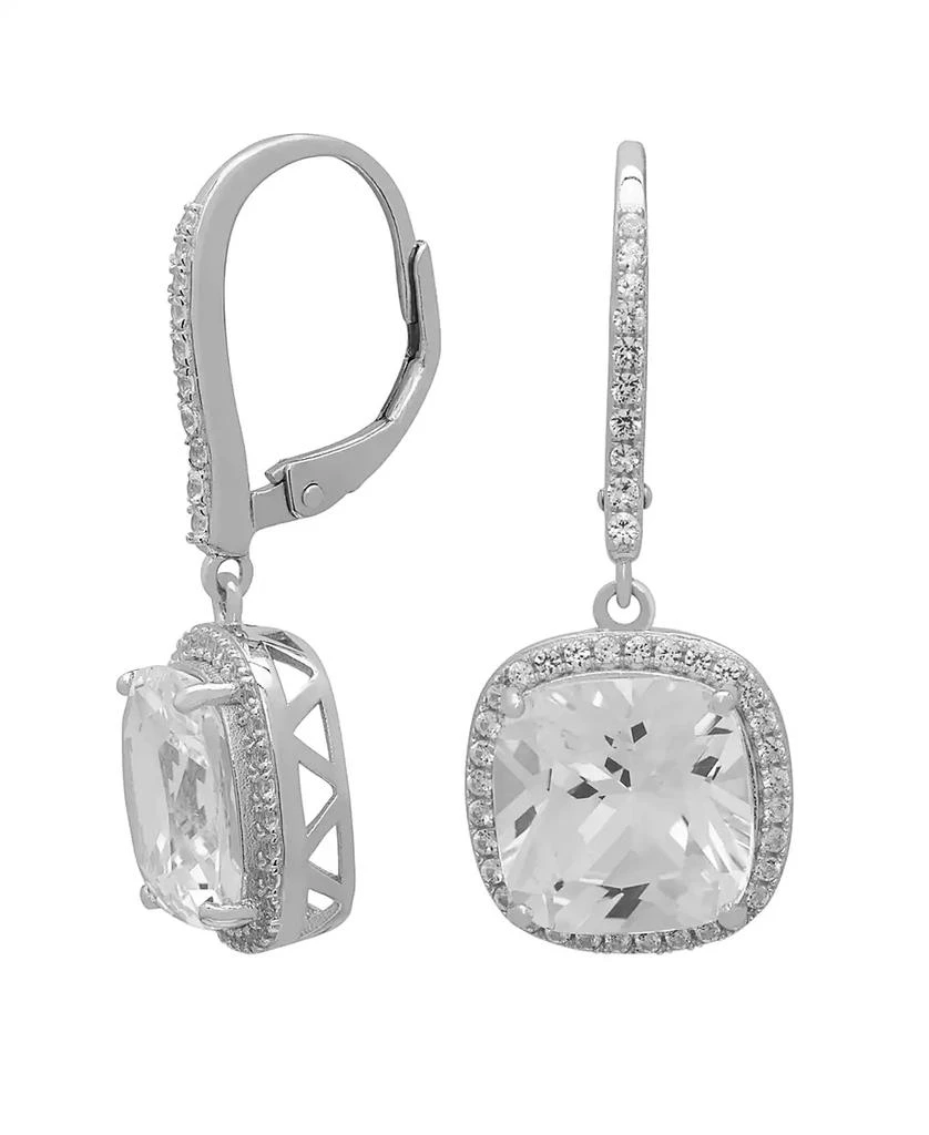 Macy
s Lab-Grown White Sapphire Cushion Drop Earrings (8-7/8 ct. t.w.) in Sterling Silver