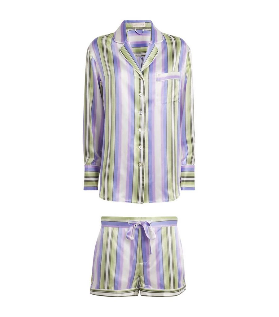OLIVIA VON HALLE Silk Stripe Alba Pyjama Set 1