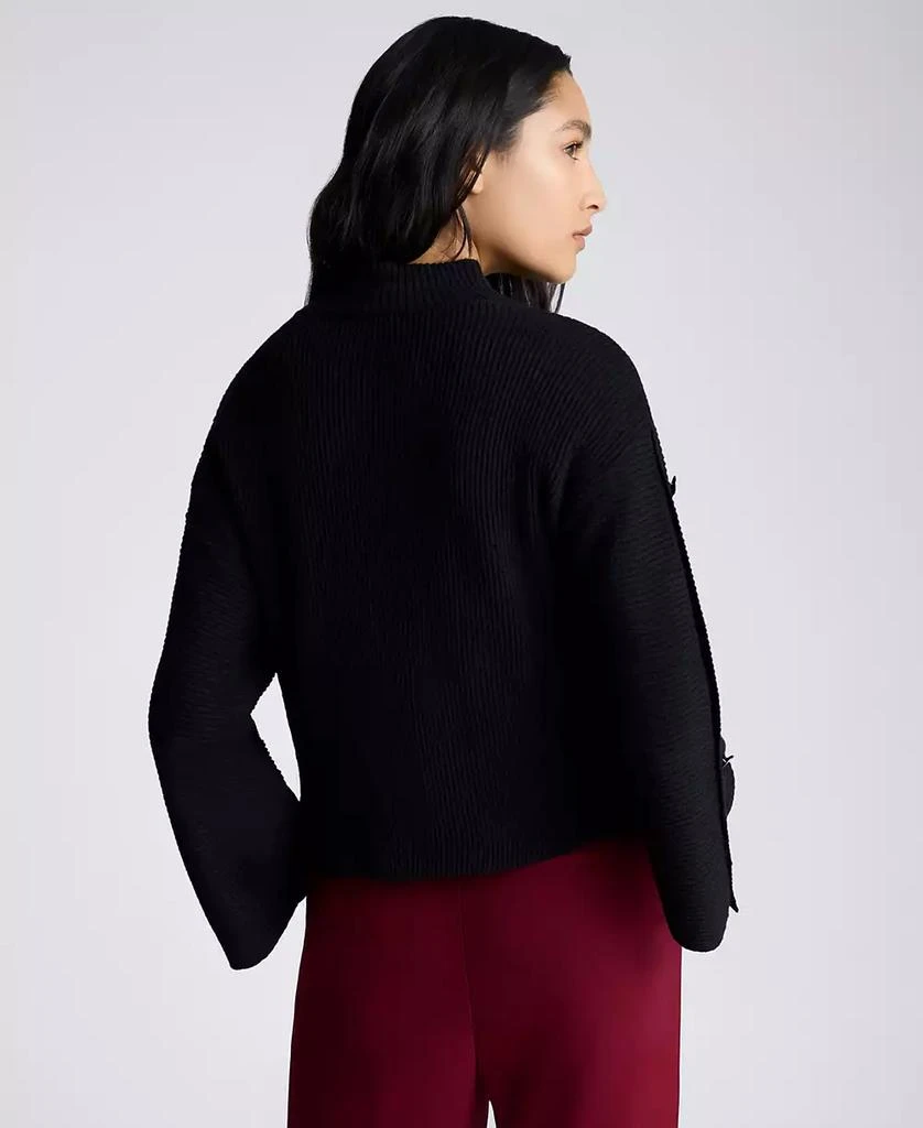 Kenneth Cole Women's Button-Sleeve Mock Neck Sweater 2