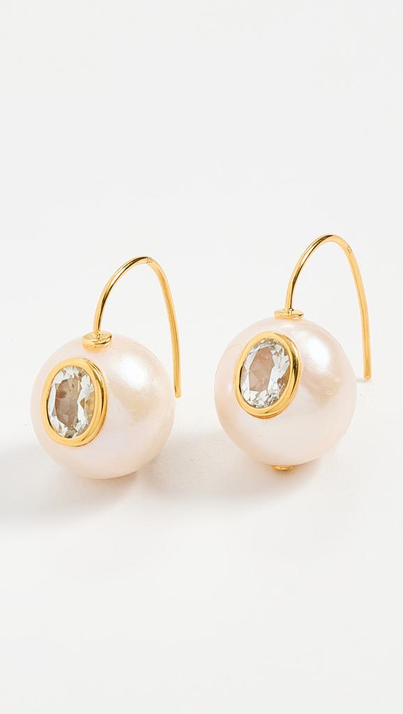 Lizzie Fortunato Pearl Pablo Earrings in Green Amethyst