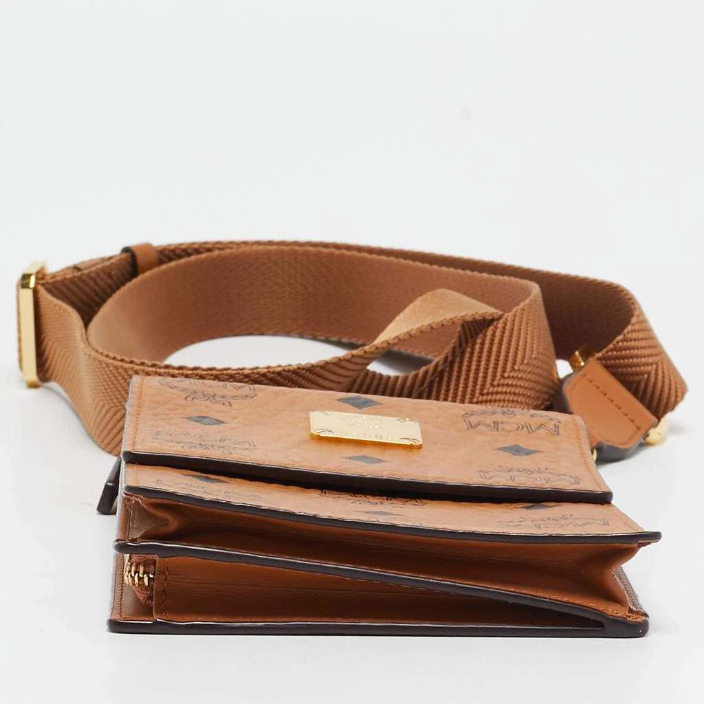 MCM MCM Cognac Visetos Coated Canvas and Leather Phone Crossbody Bag 6