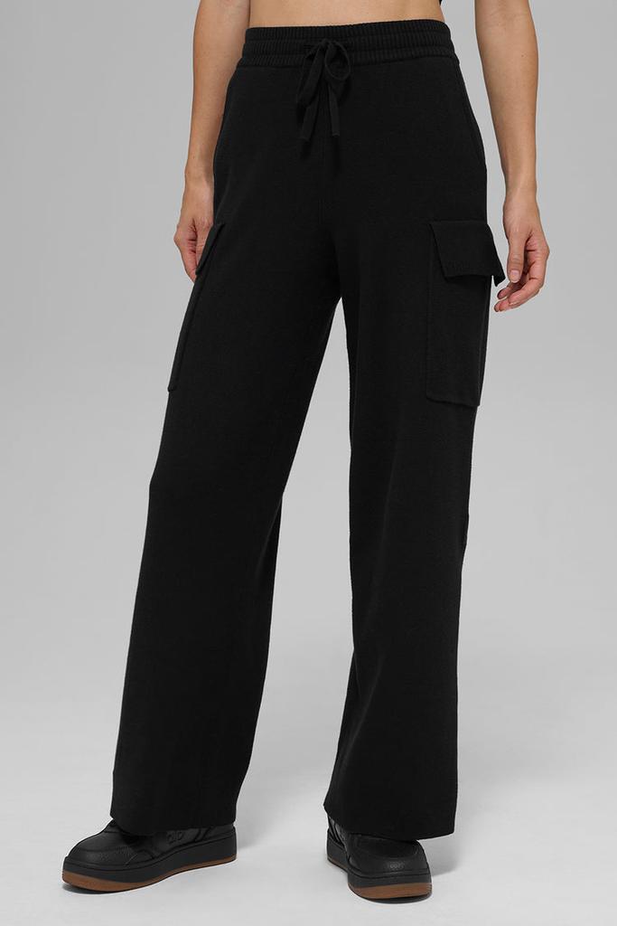 Alo Scholar Knit High-Waist Cargo Pant - Ivory