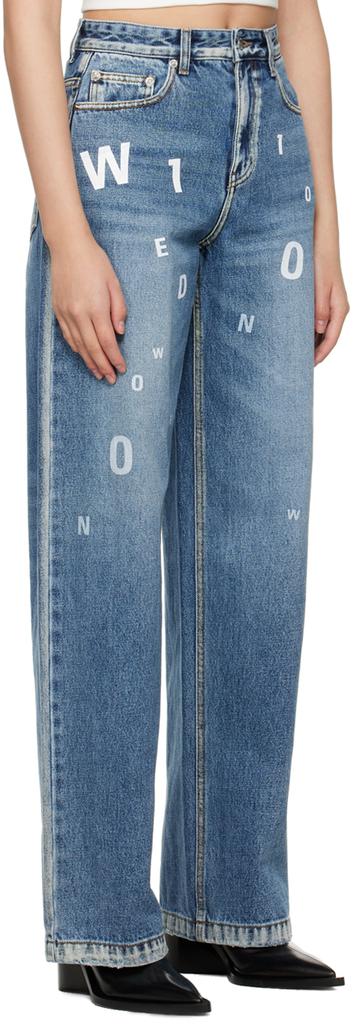 We11done Navy Random Logo Jeans