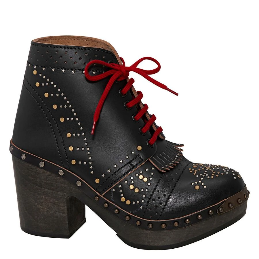 Burberry Riveted Antrim Leather Block-heel Clog Boots 1