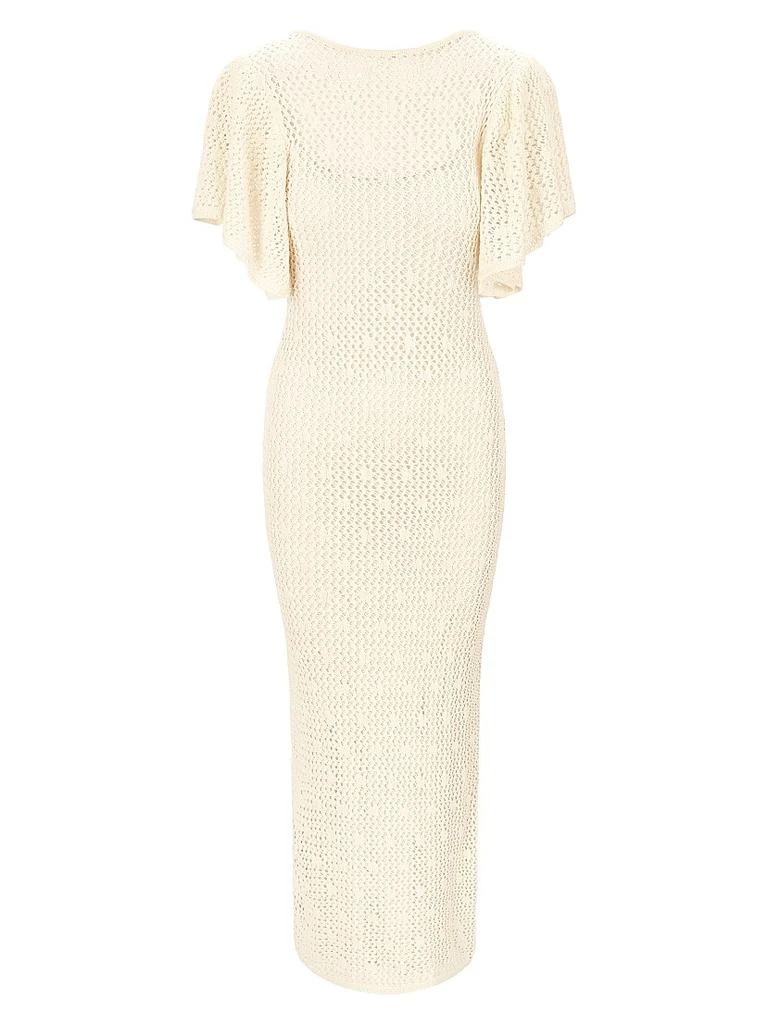 chinese dress ladies Staud Greta Fawn Mother of Pearl Silk Maxi Dress
