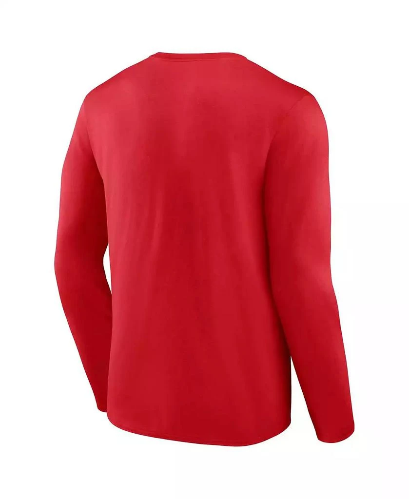 Fanatics Men's Red Kansas City Chiefs Super Bowl LVII Champions Big and Tall Foam Finger Long Sleeve T-shirt 2
