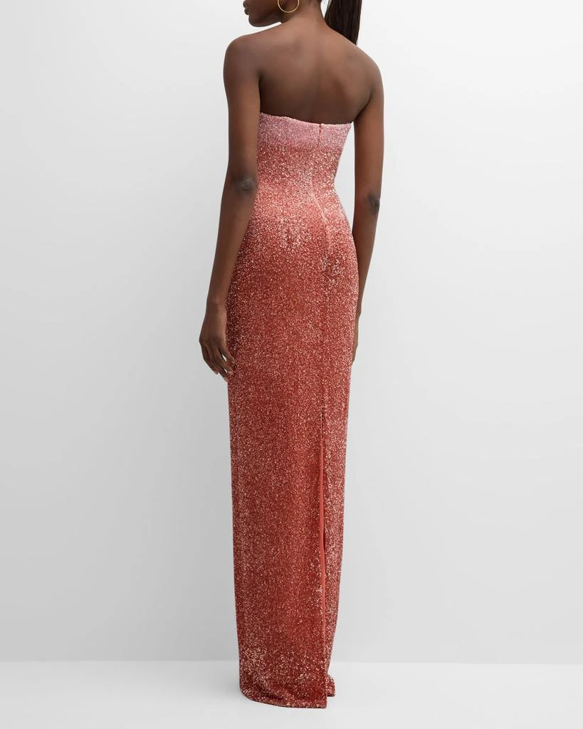Pamella Roland Strapless Ombre Sequin Gown with Oversized Crystals 4