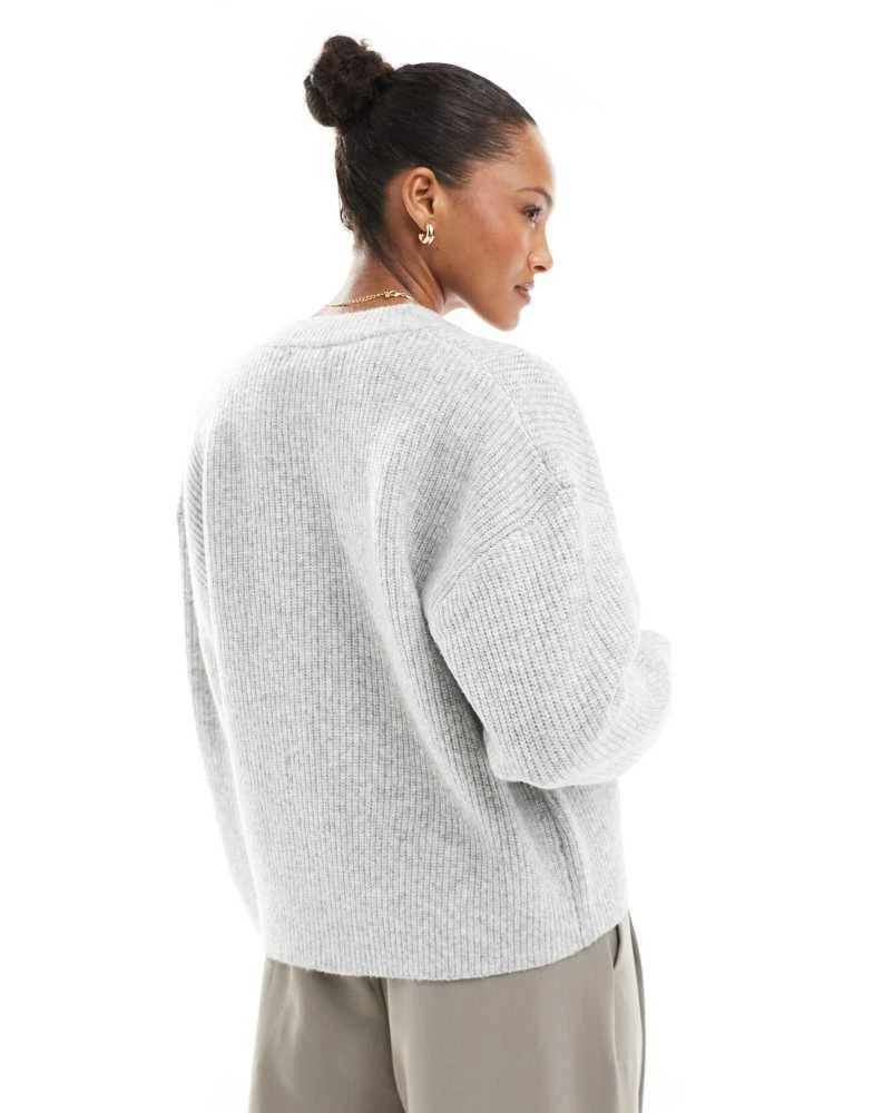 4th & Reckless 4th & Reckless premium high neck double zip knitted bomber jacket in grey 4