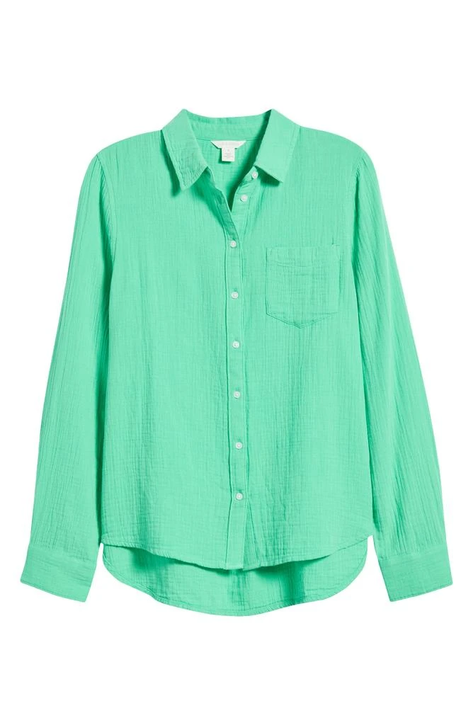 Caslon Casual Gauze Button-Up Shirt 5