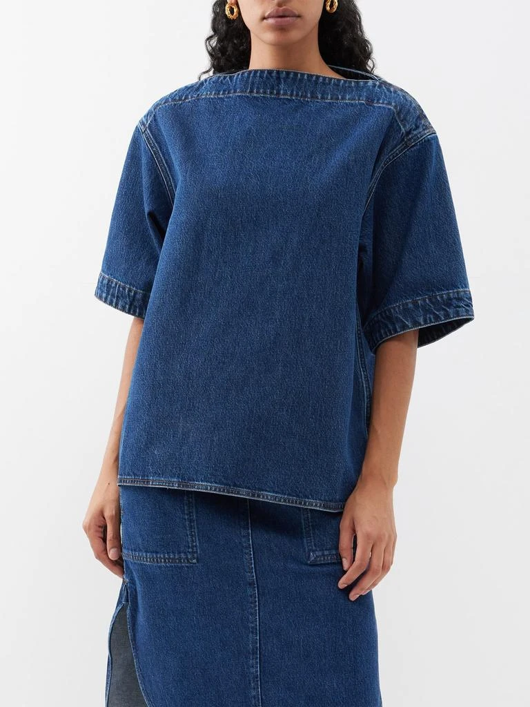 Toteme Boat-neck denim top 1