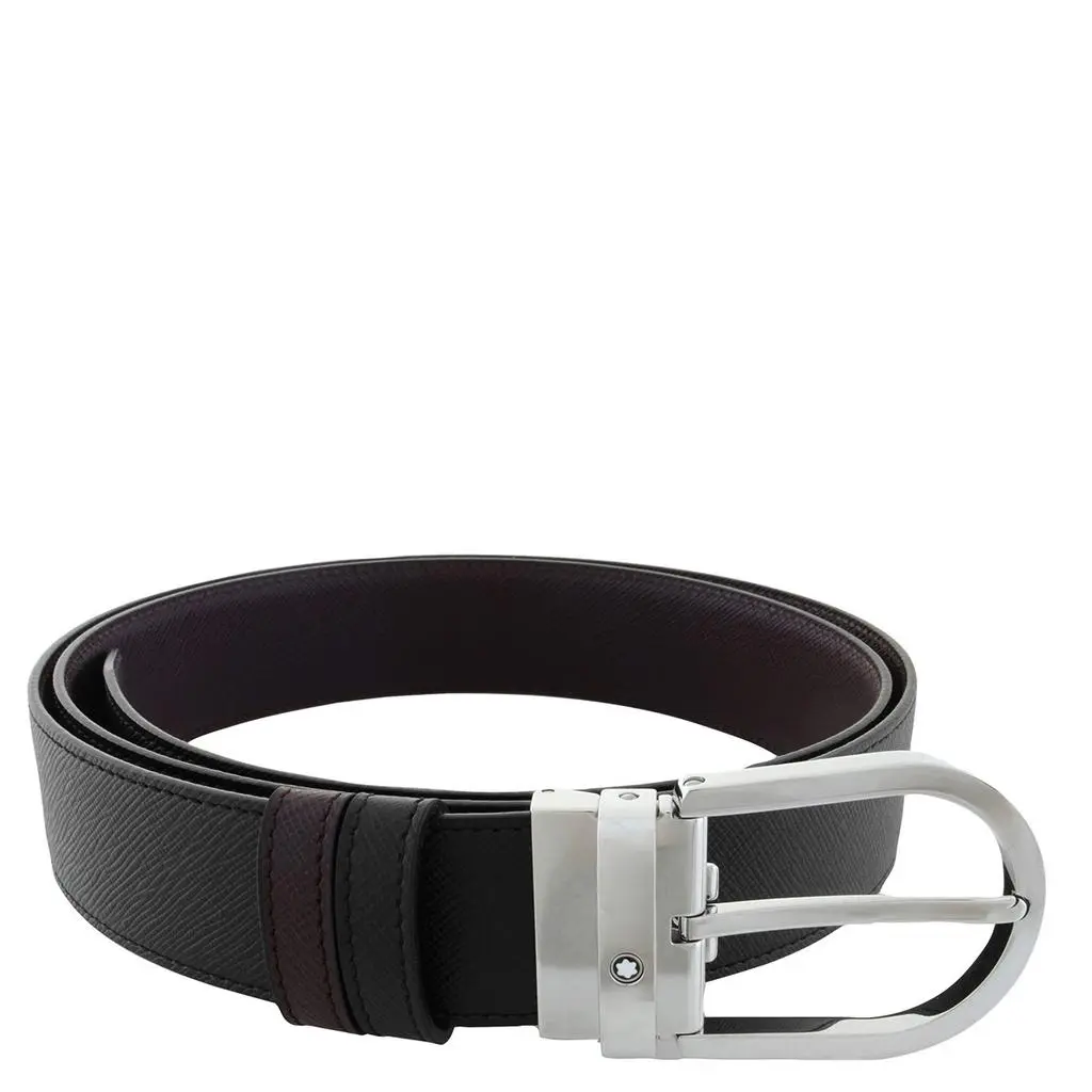 MontBlanc Sartorial Leather Horseshoe Buckle Reversible Belt