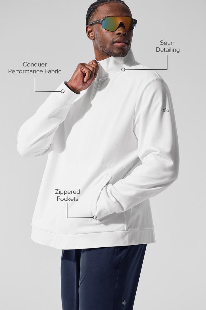 【Alo Yoga】Conquer Max Mock Neck Full Zip Conquer Max Mock Neck Full Zip - Black | Alo Yoga