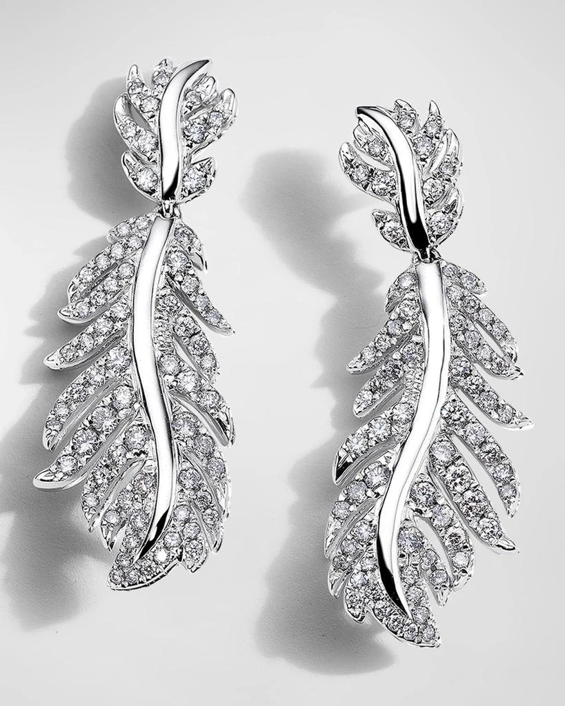 Mimi So Phoenix 18k White Gold Diamond Wavy Earrings 1