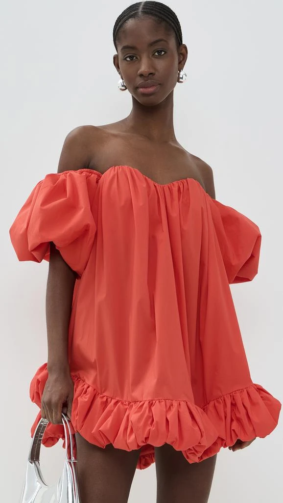 CAROLINE CONSTAS Leona Off Shoulder Bubble Hem Mini Dress 6