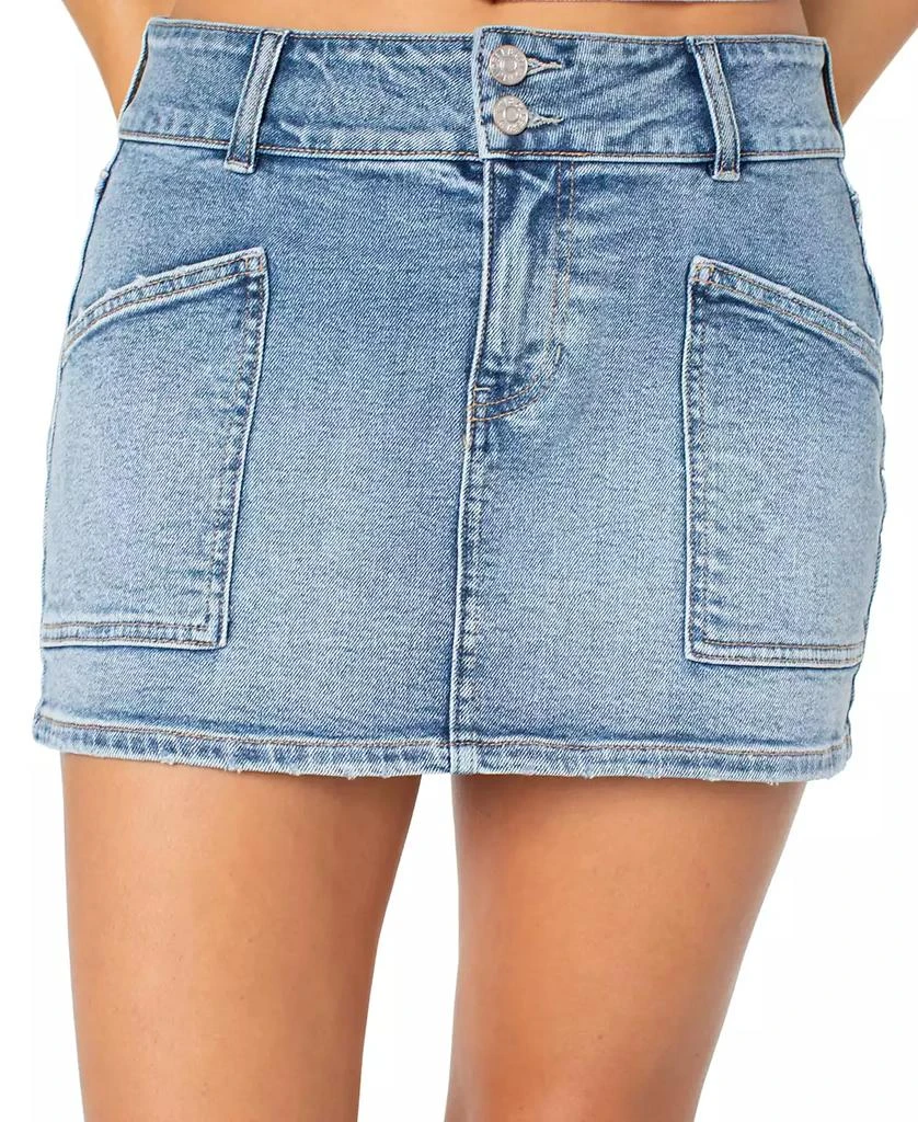 Celebrity Pink Juniors' Double-Button Mini Denim Skirt 5