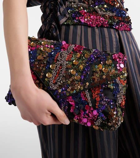 Dries Van Noten Envelope Medium sequined satin clutch 2