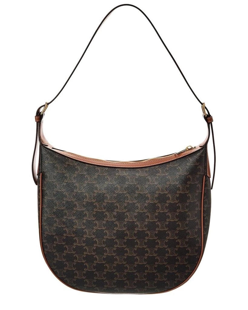 Celine CELINE Heloise Medium Triomphe Canvas & Leather Hobo Bag 2