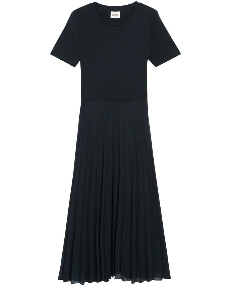 CLAUDIE PIERLOT Long dual-fabric teli dress 1