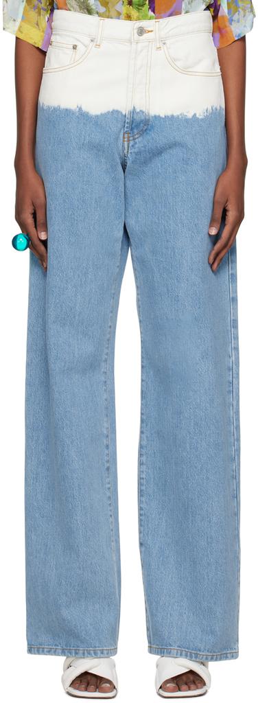 【Dries Van Noten】Pamplona wide-leg jeans Dries Van Noten Women's' Pamplona Wide Leg Jeans in Blue
