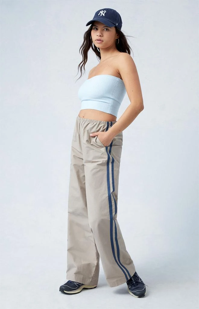 PacSun Khaki Wide Leg Track Pants 1