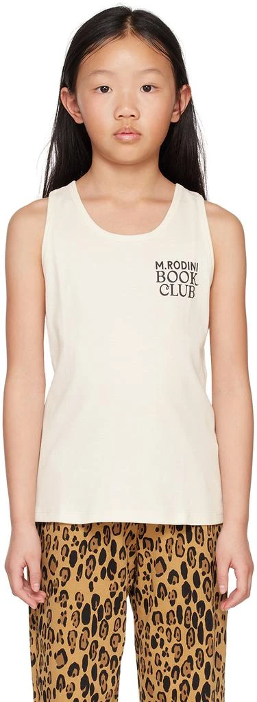 Mini Rodini Kids Off-White 'Book Club' Tank Top 1