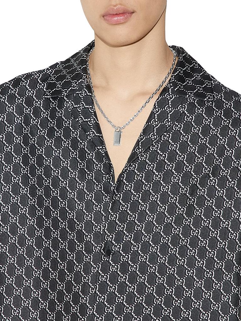 アクセサリー OLD GUCCI Silver Padlock Necklace Gucci Trademark Sterling Silver Padlock Pendant Necklace