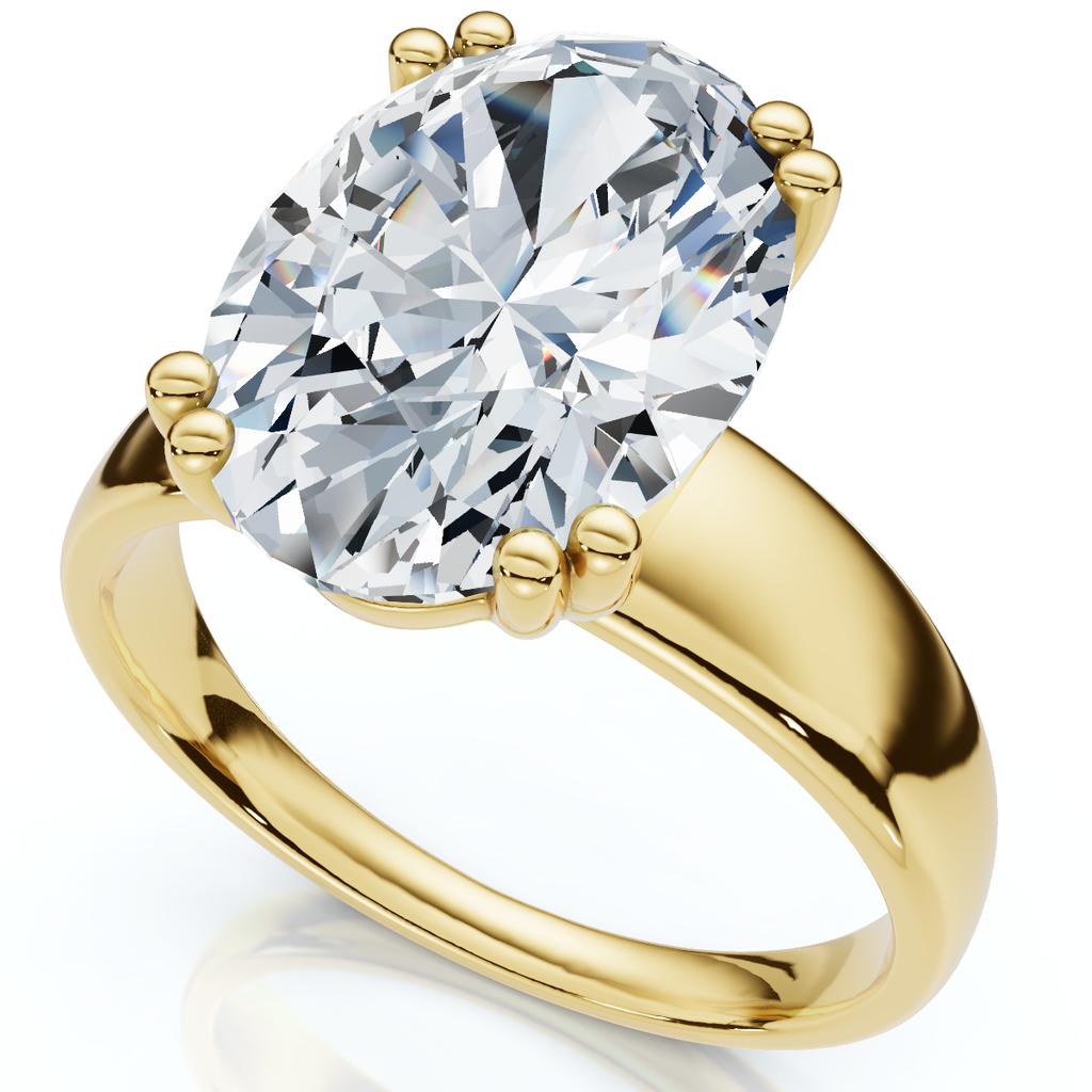 Pompeii3 Certified 4Ct Oval Diamond Solitaire Engagement Ring 14k Gold or Plat Lab Grown