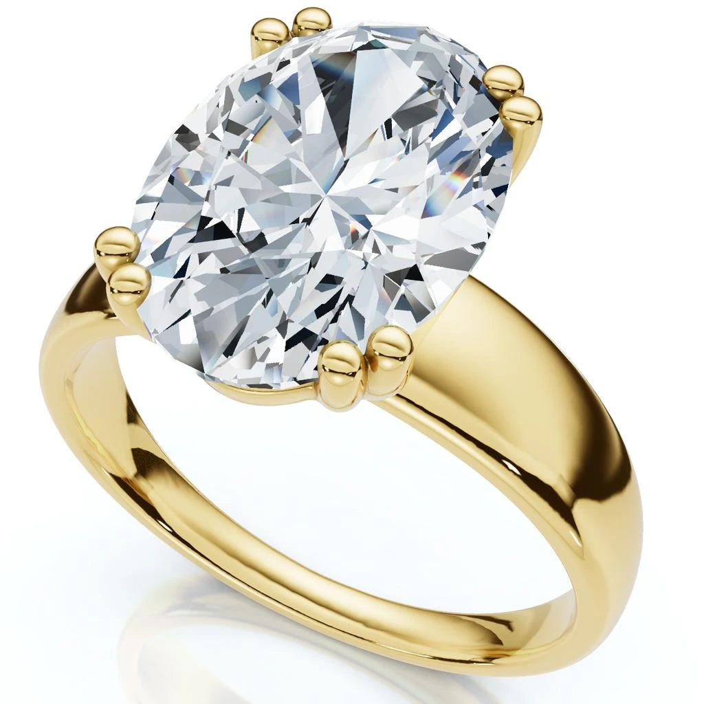 Pompeii3 Certified 4Ct Oval Diamond Solitaire Engagement Ring 14k Gold or Plat Lab Grown 1