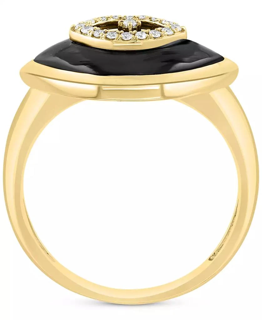 Effy EFFY® Onyx & Diamond (1/20 ct. t.w.) Evil Eye Statement Ring in 14k Gold 2