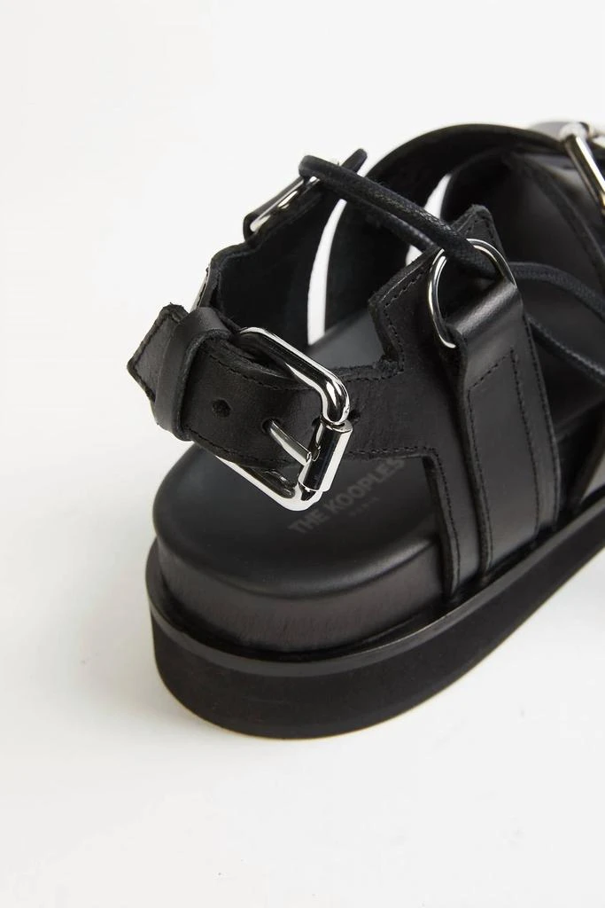 The Kooples Wedge Sandals With Ankle Tie In Black 3