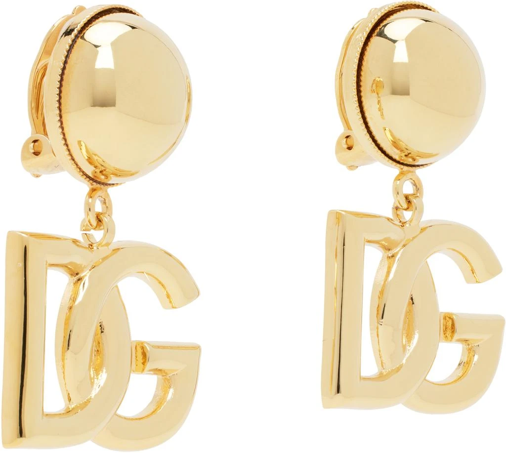 Dolce & Gabbana Gold 'DG' Logo Clip-On Earrings 2