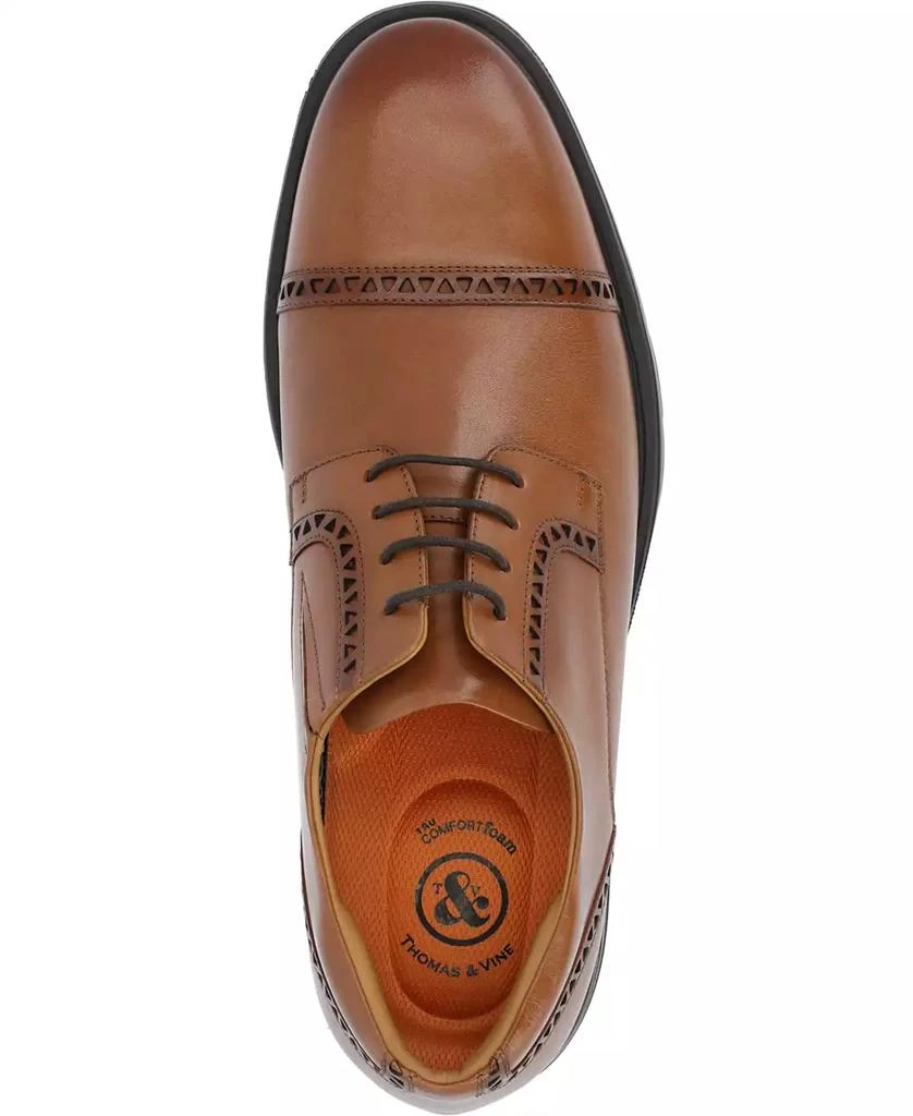 Thomas & Vine Men's Kendrick Wide Width Cap Toe Derby Dress Shoes 4