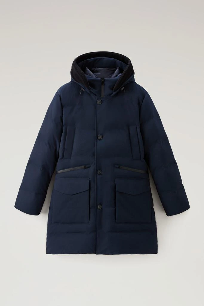 Woolrich Parka with Detachable Wool Visor - Men - Blue 6