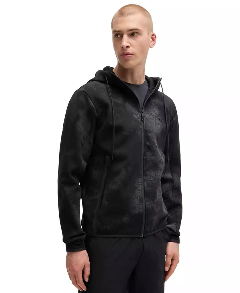 Hugo Boss Men’s Reflective Artwork Zip-Up Hoodie 1