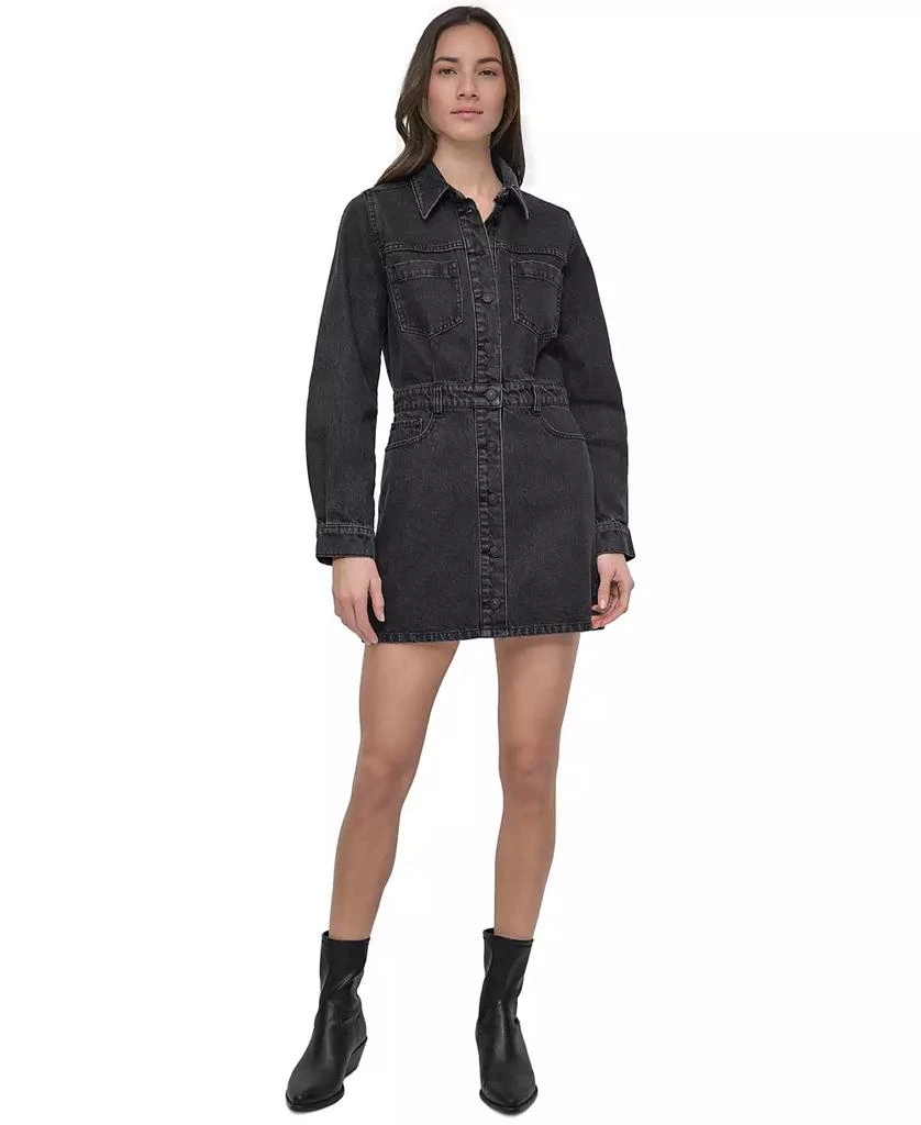 DKNY Women's Button-Down Long-Sleeve Denim Dress 1