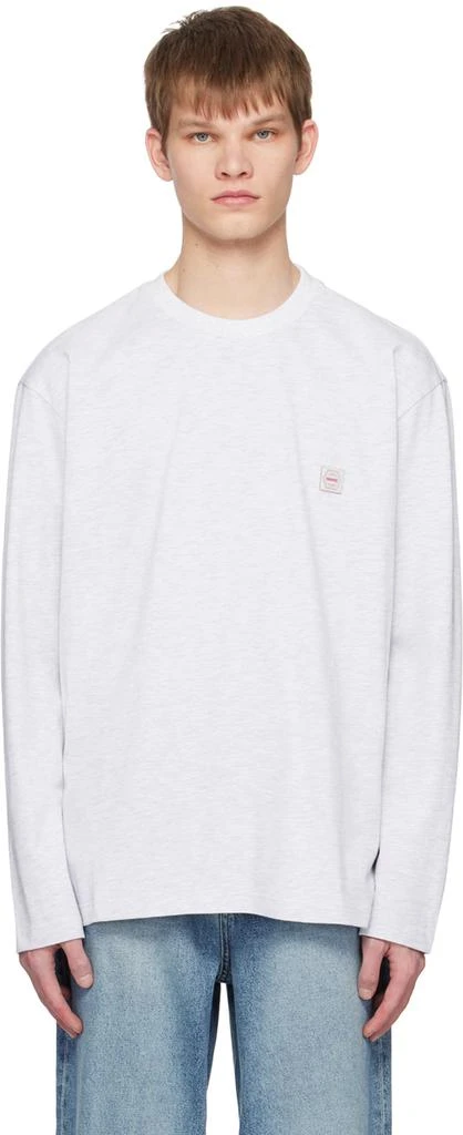 Solid Homme Gray Embroidered Long Sleeve T-Shirt 1