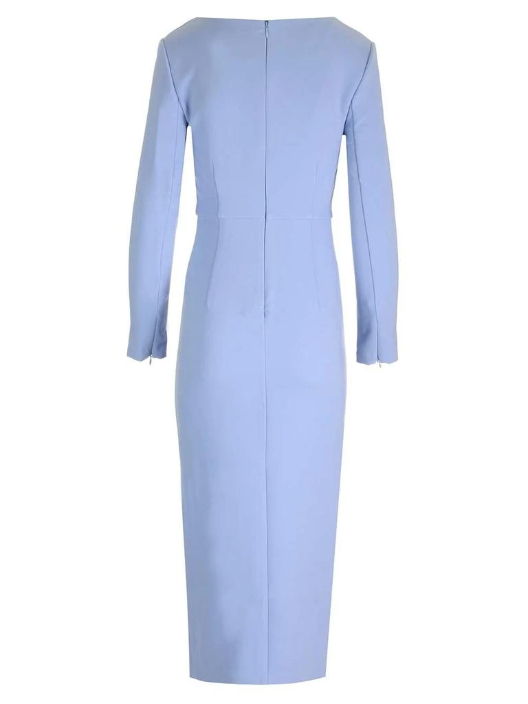 ROLAND MOURET Roland Mouret Long-Sleeved V-Neck Midi Dress 2