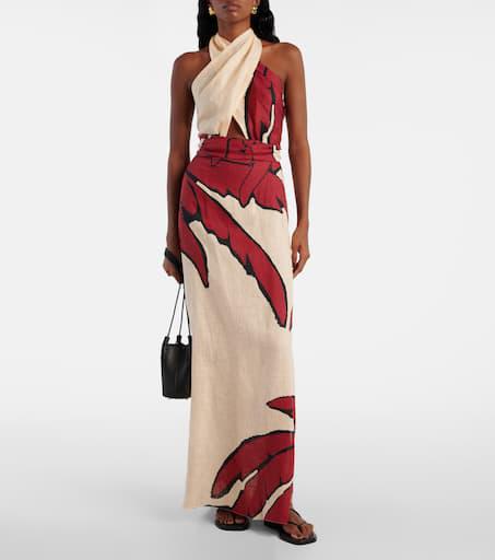 JOHANNA ORTIZ Wonders Of The Sea linen maxi dress