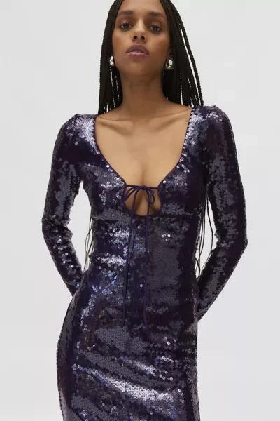 Bardot Bardot Verona Sequin Keyhole Tie Front Maxi Dress 2