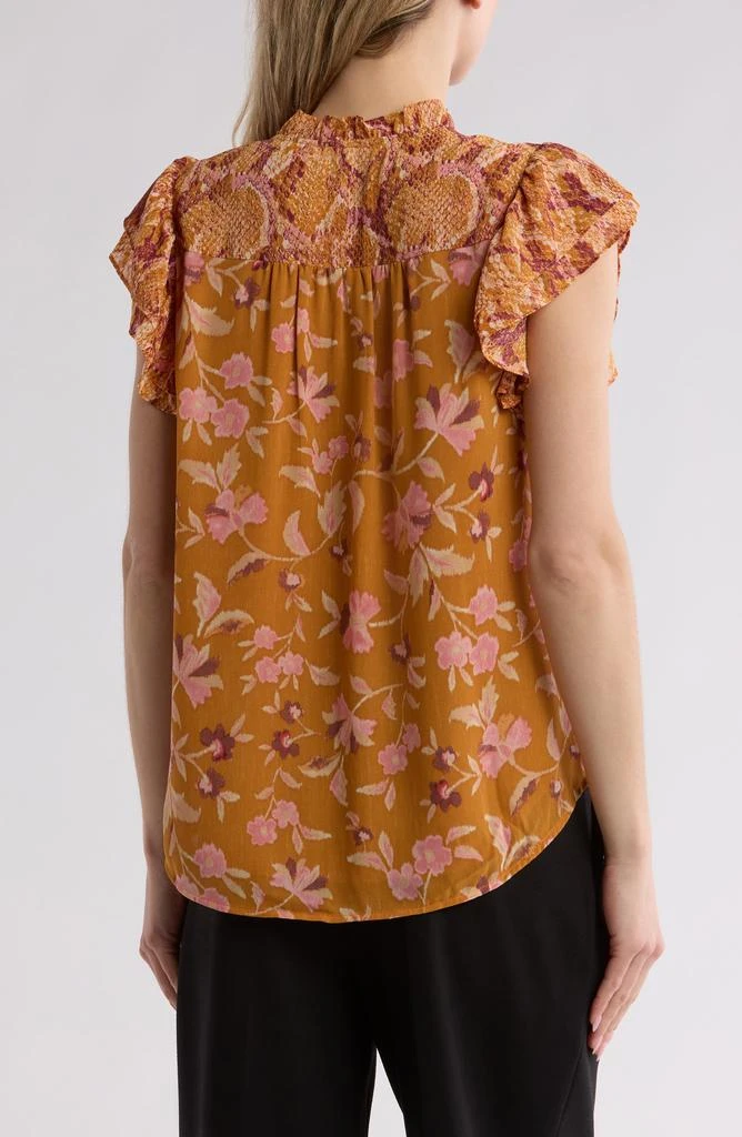 DR2 by Daniel Rainn Mixed Print Double Ruffle Button-Up Shirt 2