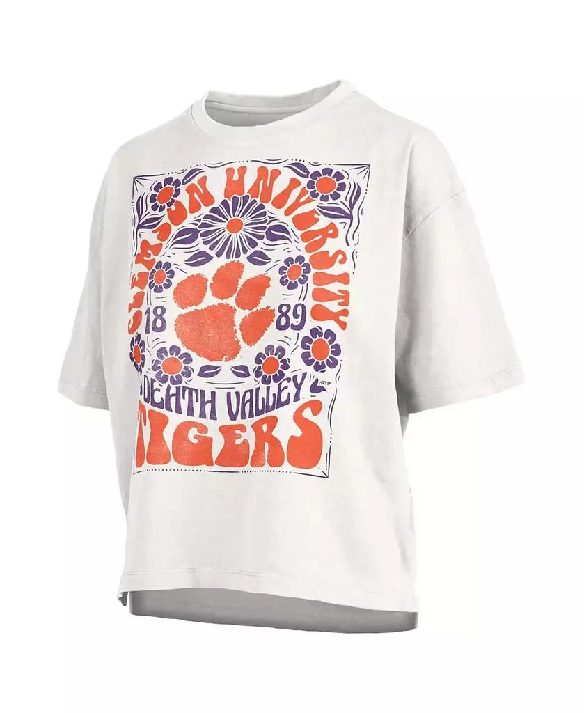 Pressbox Women's White Clemson Tigers Harmony Oversized T-Shirt 3