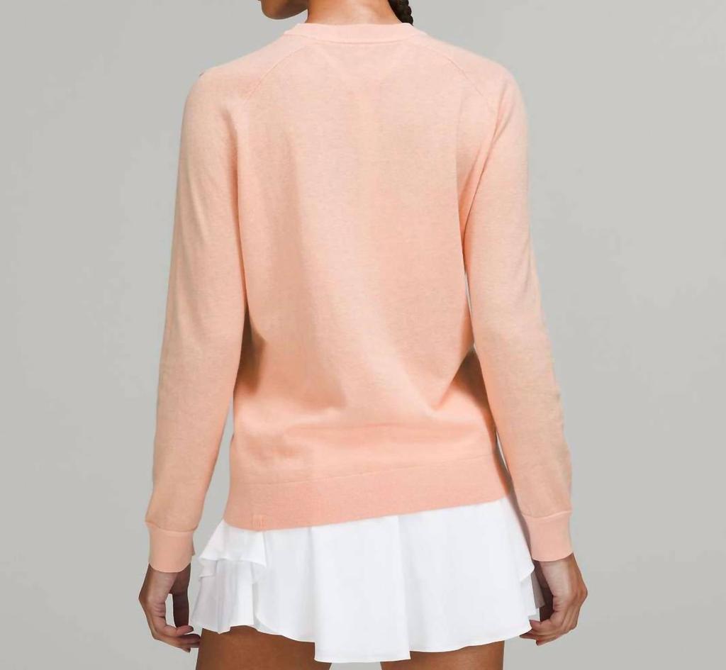 lululemon Silk-Blend Crew Sweater In Peach Satin